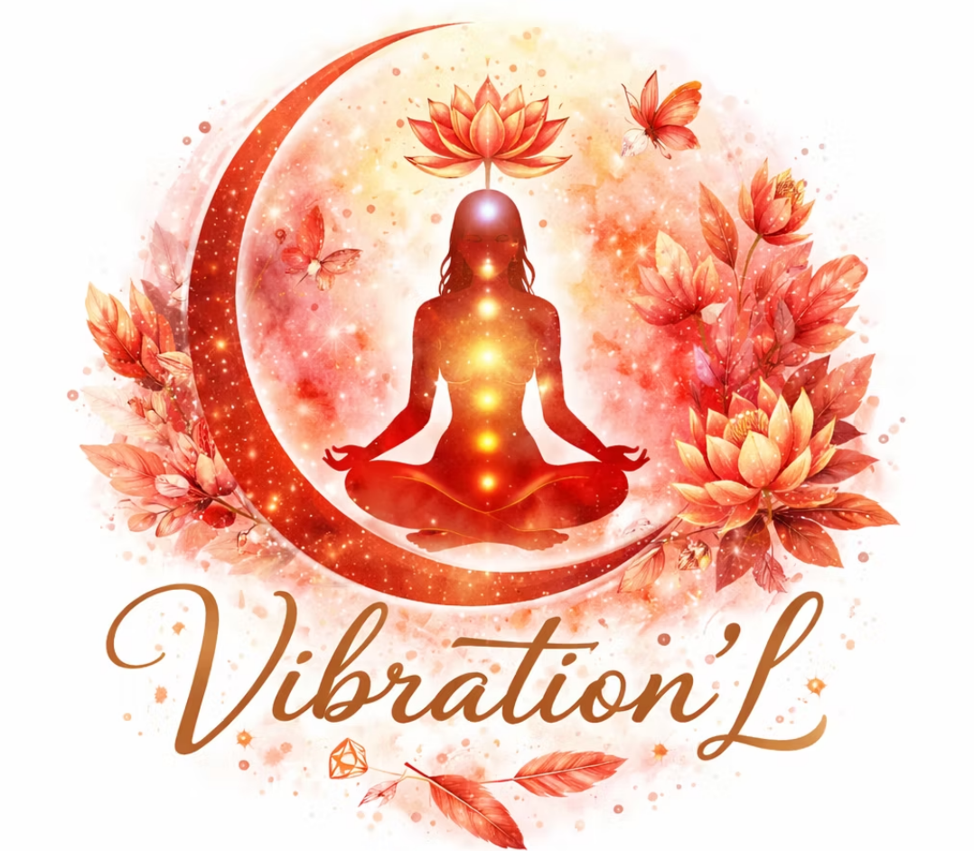 Logo Vibration'L - Femme en méditation lotus